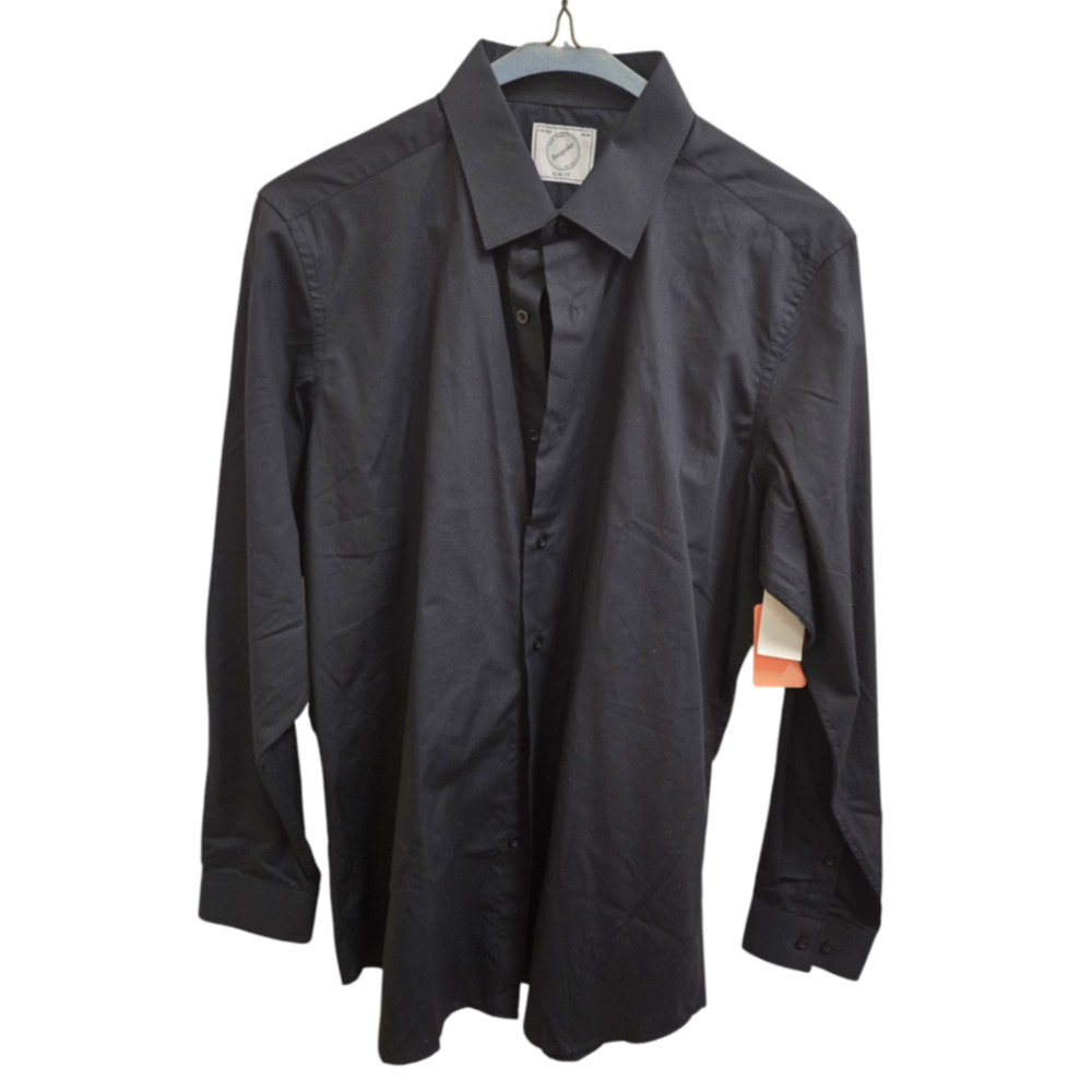 NWT L Black Bespoke Button-Up Shirt